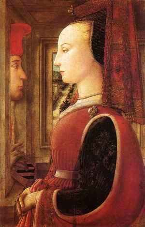 Fra Filippo Lippi - Portrait of a Woman with a Man at a Casement
