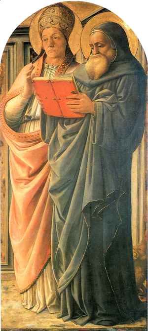 Fra Filippo Lippi - Four Doctors Triptych St Gregory and St Jerome