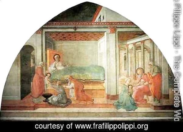 Fra Filippo Lippi - Stories from the Life of St John the Baptist Birth and Naming of St John the Baptist
