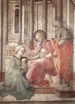 Fra Filippo Lippi - Birth and Naming St John (detail) 1452-65
