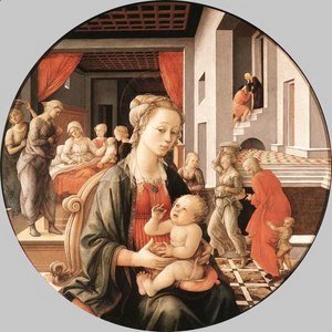 Fra Filippo Lippi - Madonna & Child with Stories from the Life of St. Anne