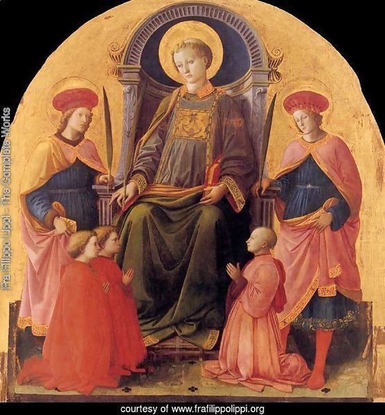 St Lawrence Enthroned with St Cosmas and St Damian, other Saints and Donors