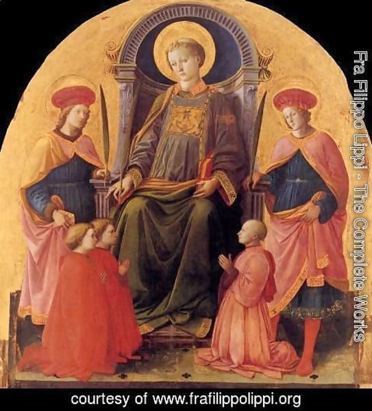 Fra Filippo Lippi - St Lawrence Enthroned with St Cosmas and St Damian, other Saints and Donors