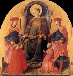 St Lawrence Enthroned with St Cosmas and St Damian, other Saints and Donors