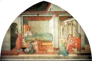 Fra Filippo Lippi - Stories from the Life of St John the Baptist Birth and Naming of St John the Baptist