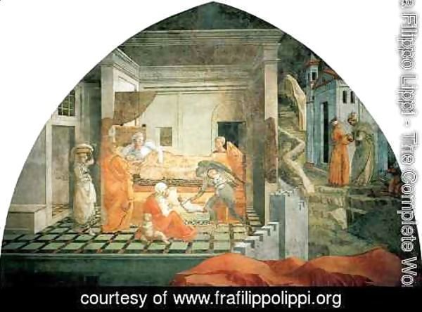 Fra Filippo Lippi - Stories from the Life of St Stephen Birth and Infancy of St Stephen