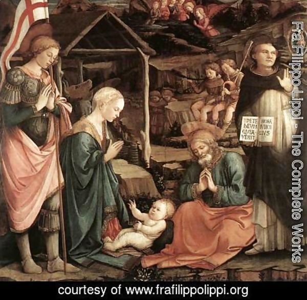 Fra Filippo Lippi - Adoration of the Child with Saints 1460-65