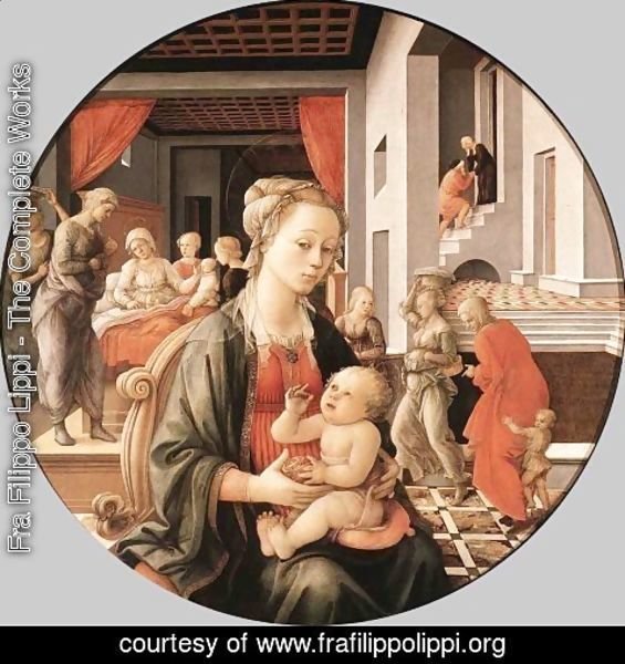 Fra Filippo Lippi - Madonna & Child with Stories from the Life of St. Anne
