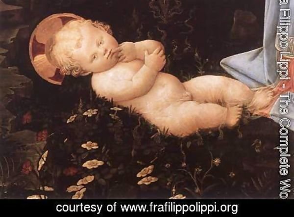 Fra Filippo Lippi - Madonna in the Forest (detail) c. 1460