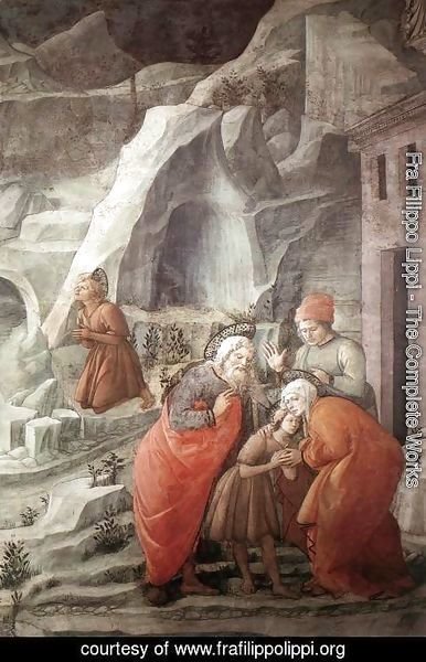 Fra Filippo Lippi - St John Taking Leave of his Parents (detail) 1452-65