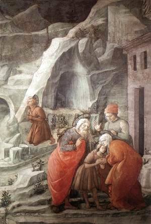 Fra Filippo Lippi - St John Taking Leave of his Parents (detail) 1452-65