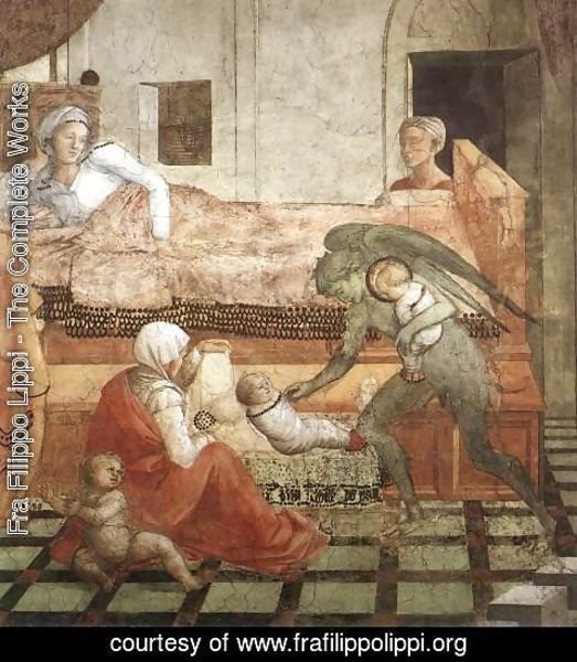 Fra Filippo Lippi - St Stephen is Born and Replaced by Another Child (detail-1) 1452-65